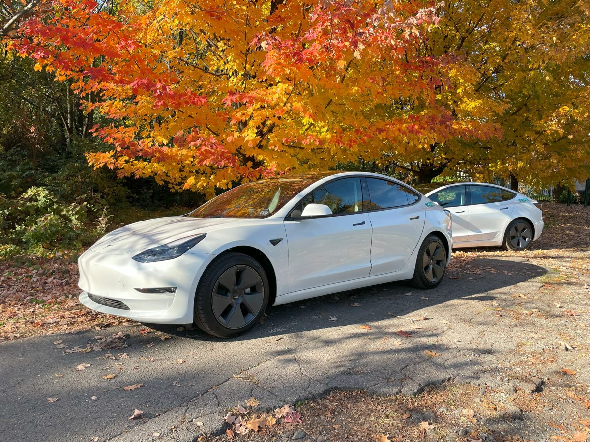 A PERC Tesla parked and ready